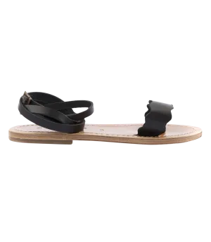 AELIA FLAT SANDALS WITH ANKLE BUCKLE FASTENING BLACK