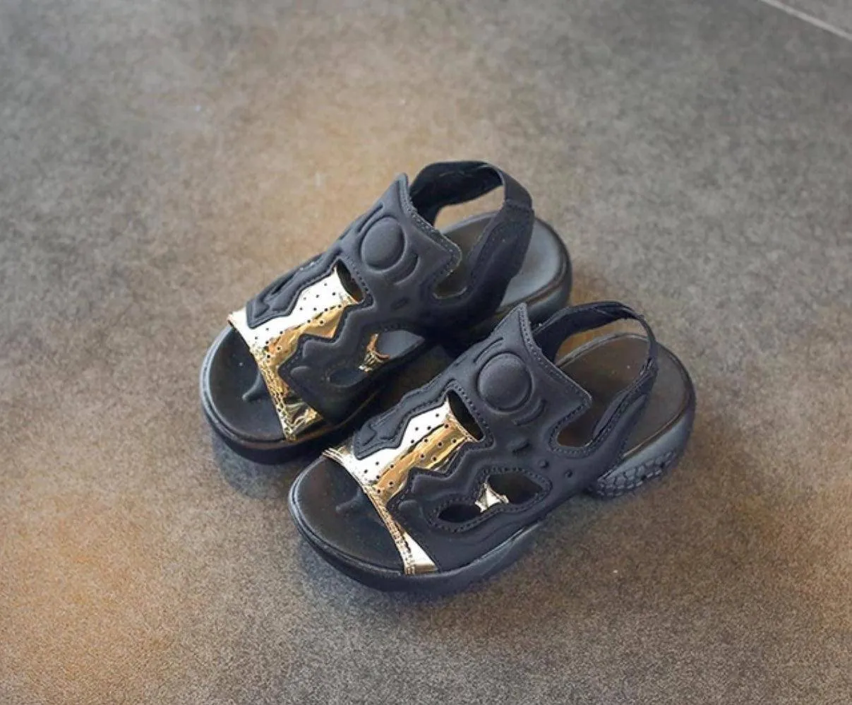 Beautiful Children Boys Girls Black Flat Scandals