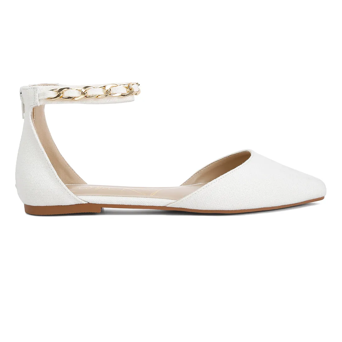 Chain Embellished Flat Sandals