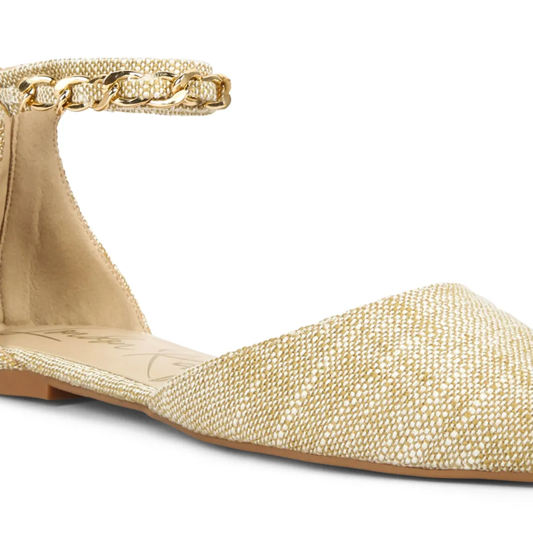 Chain Embellished Flat Sandals