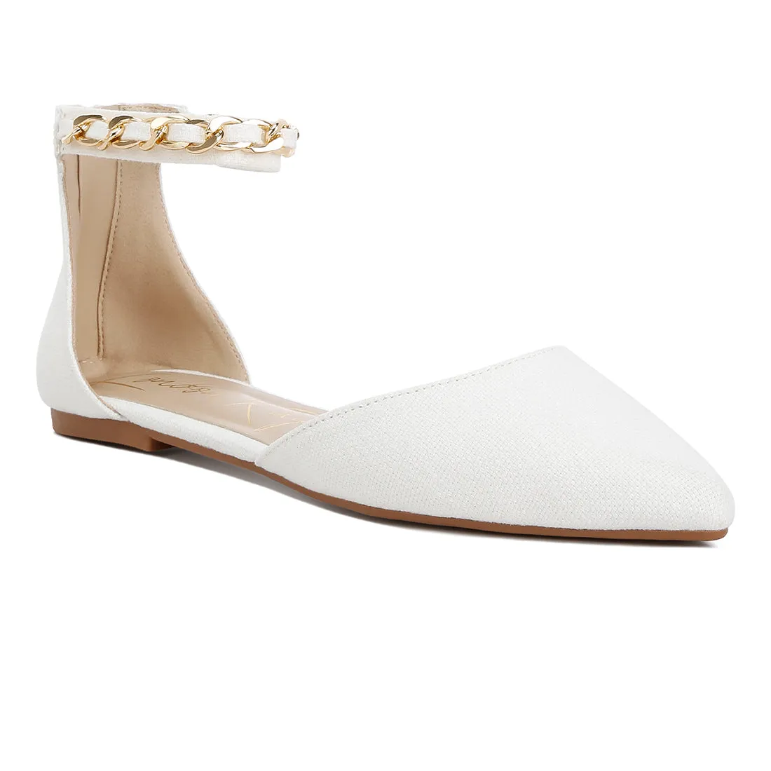 Chain Embellished Flat Sandals