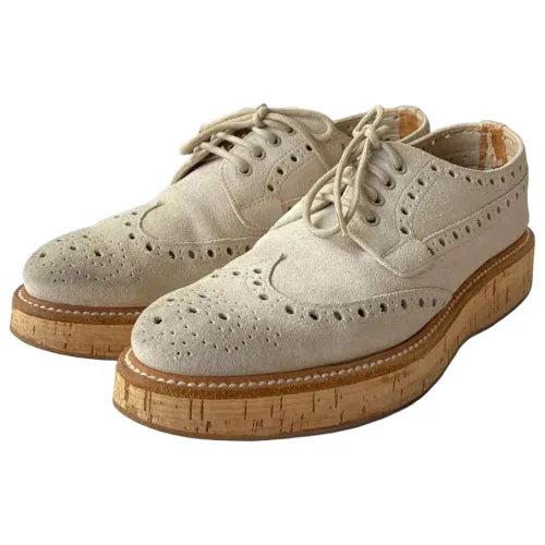 CHURCH’S Keely Beige Suede Perforated Oxford, Size 36.5