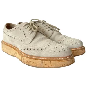 CHURCH’S Keely Beige Suede Perforated Oxford, Size 36.5