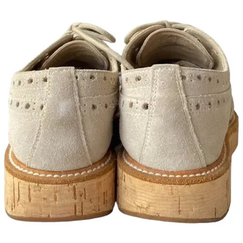 CHURCH’S Keely Beige Suede Perforated Oxford, Size 36.5