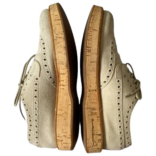 CHURCH’S Keely Beige Suede Perforated Oxford, Size 36.5
