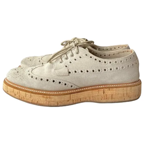 CHURCH’S Keely Beige Suede Perforated Oxford, Size 36.5