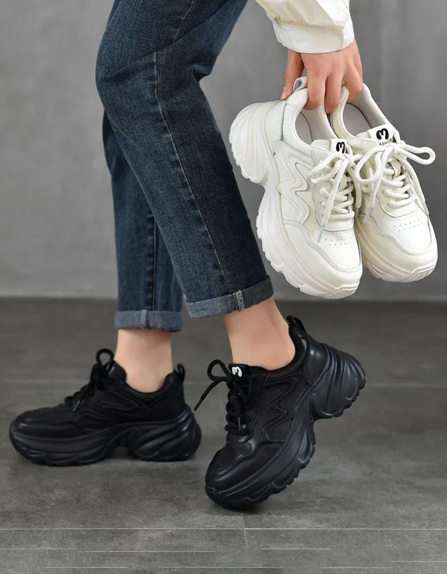 Comfortable Casual Platform Leather Sneakers