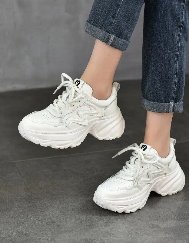 Comfortable Casual Platform Leather Sneakers