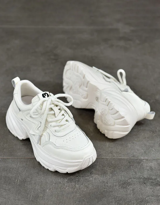 Comfortable Casual Platform Leather Sneakers