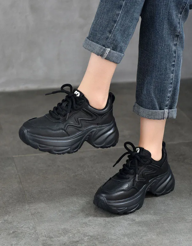 Comfortable Casual Platform Leather Sneakers