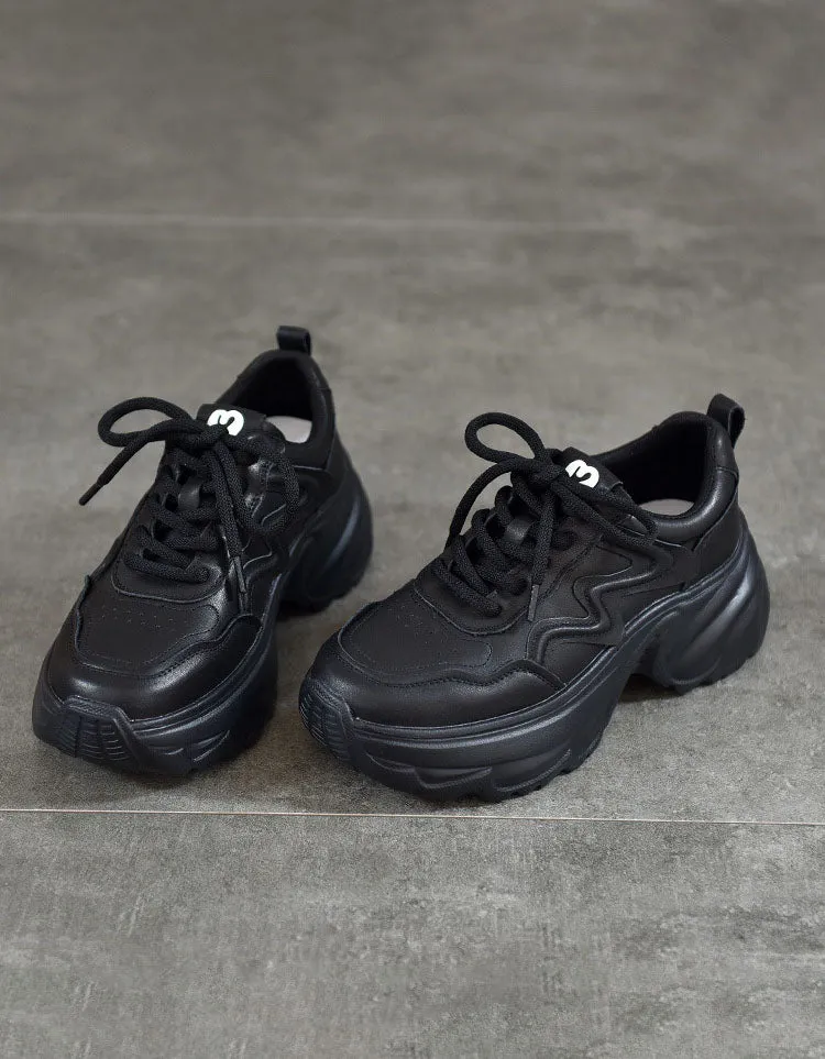 Comfortable Casual Platform Leather Sneakers