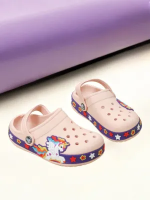 Delightful Peach Unicorn Clogs for Children