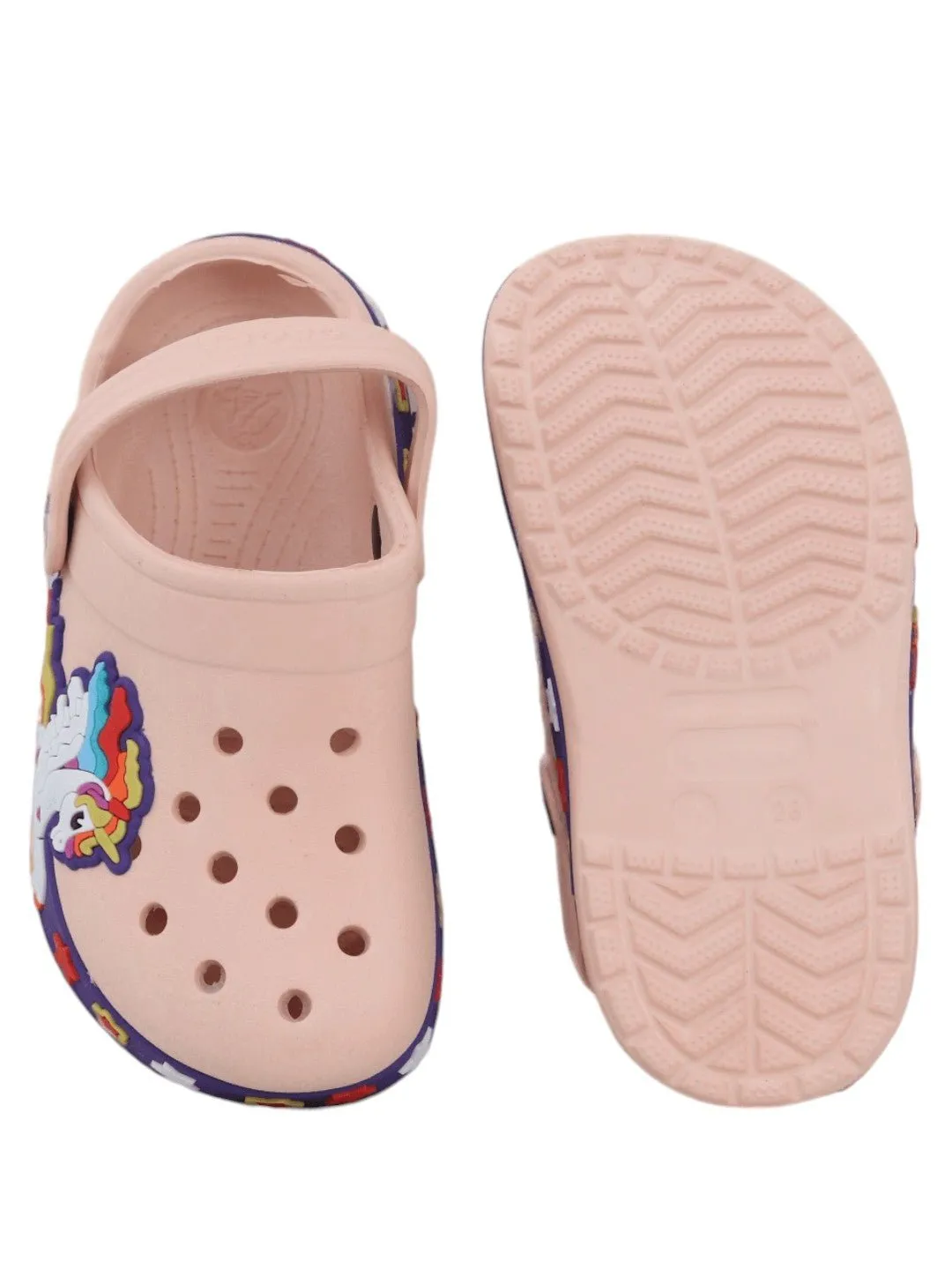 Delightful Peach Unicorn Clogs for Children