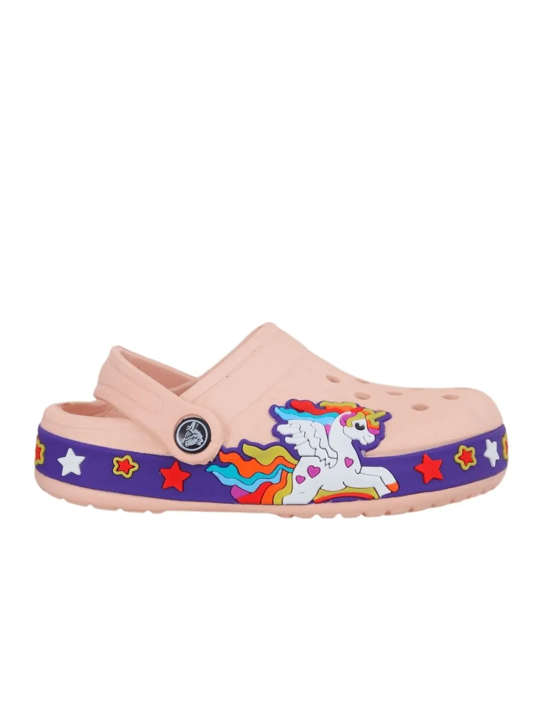 Delightful Peach Unicorn Clogs for Children
