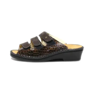 Finn Comfort Platform Sandals Leather Black Colour For Women