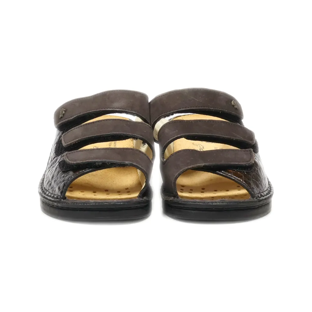 Finn Comfort Platform Sandals Leather Black Colour For Women