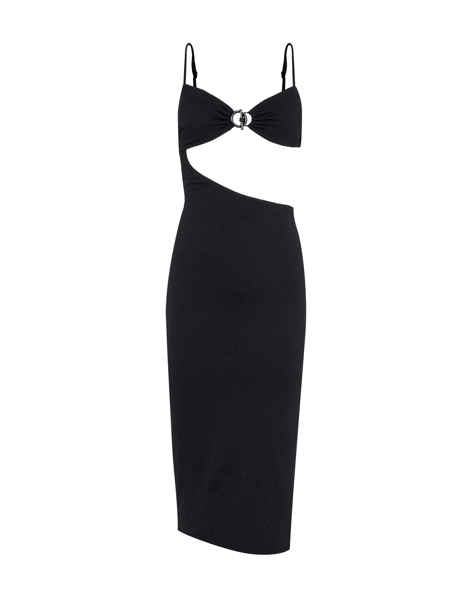Firenze Kelly Detail Midi Dress - Black