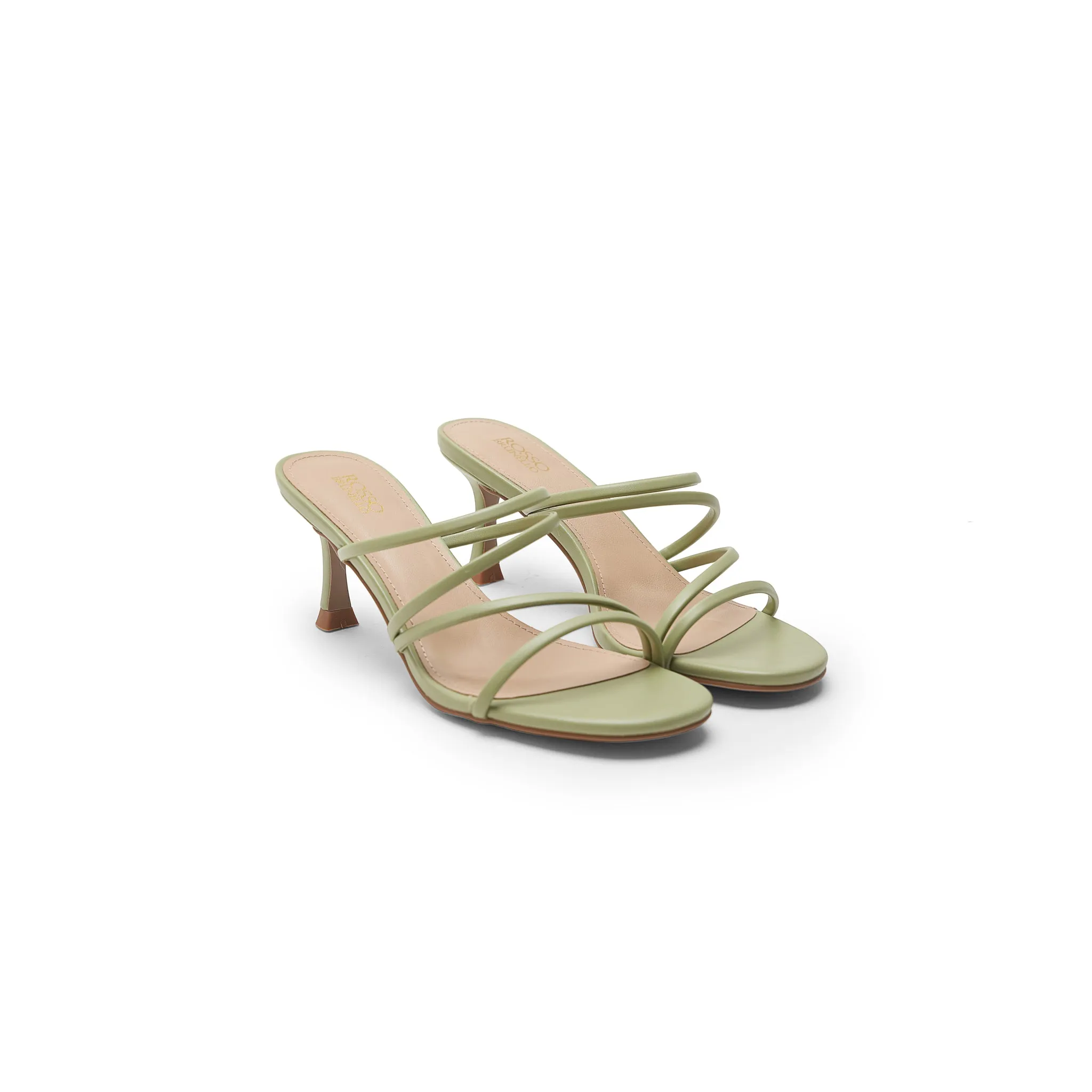 Green Leather Strappy Heels