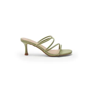 Green Leather Strappy Heels