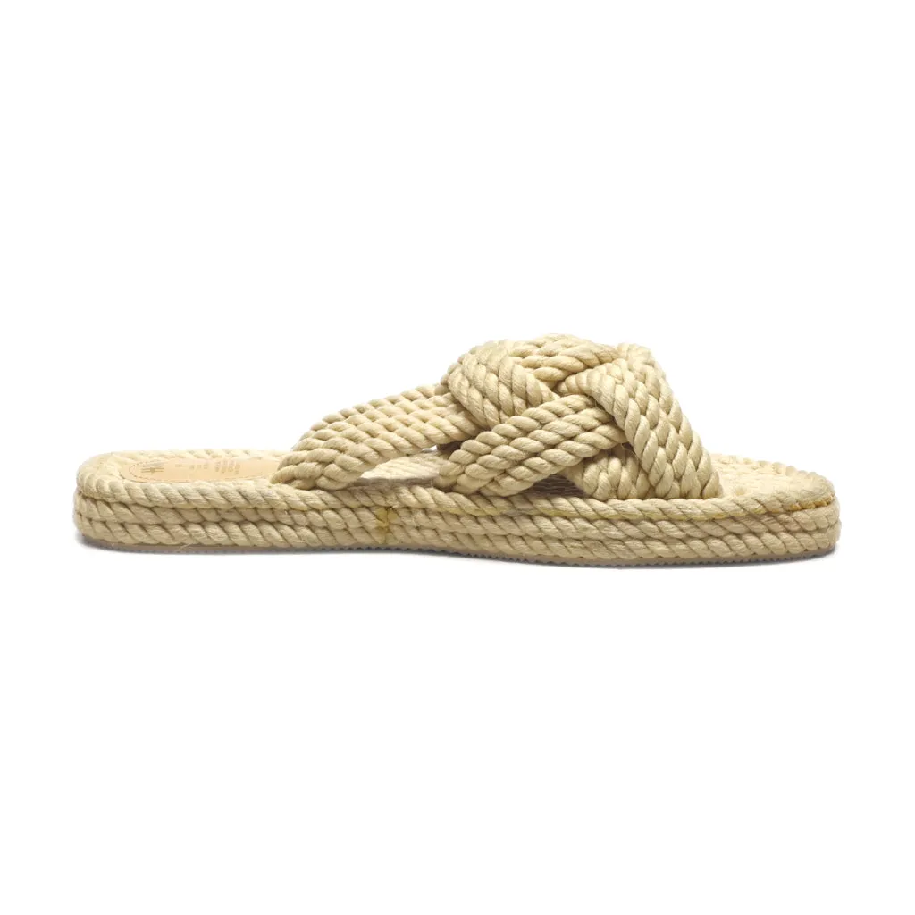 H&M Flat Sandals Micro Fiber Brown Colour For Women