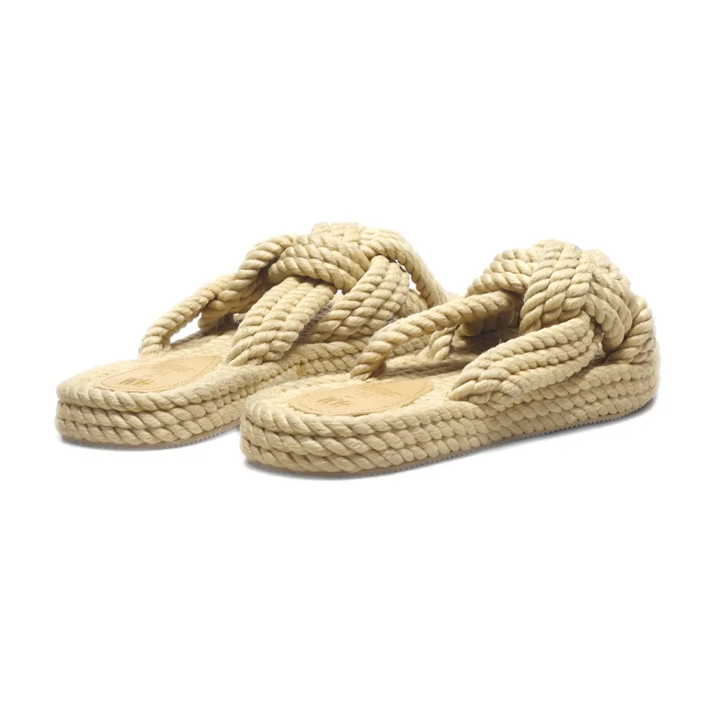 H&M Flat Sandals Micro Fiber Brown Colour For Women
