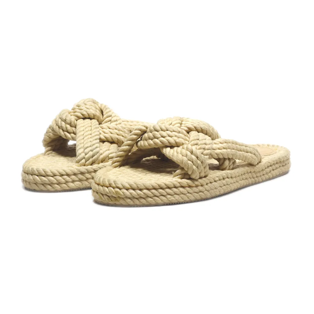 H&M Flat Sandals Micro Fiber Brown Colour For Women