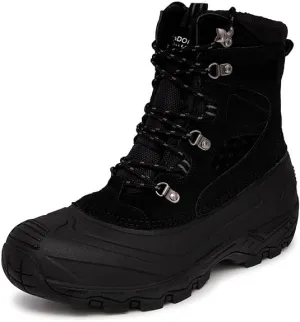 LONDON FOG Breckenridge Waterproof Mens Winter Boots - Leather Insulated Mens Snow Boots Size 9