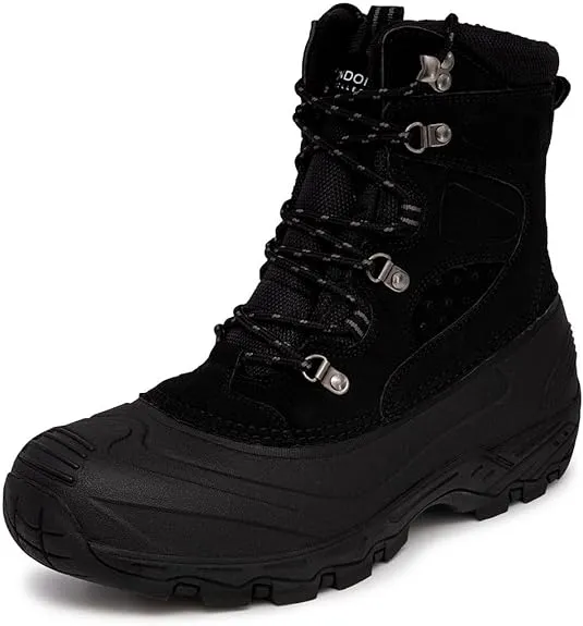 LONDON FOG Breckenridge Waterproof Mens Winter Boots - Leather Insulated Mens Snow Boots Size 9