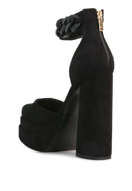 Microfiber Platform High Heel Sandals / Shoes