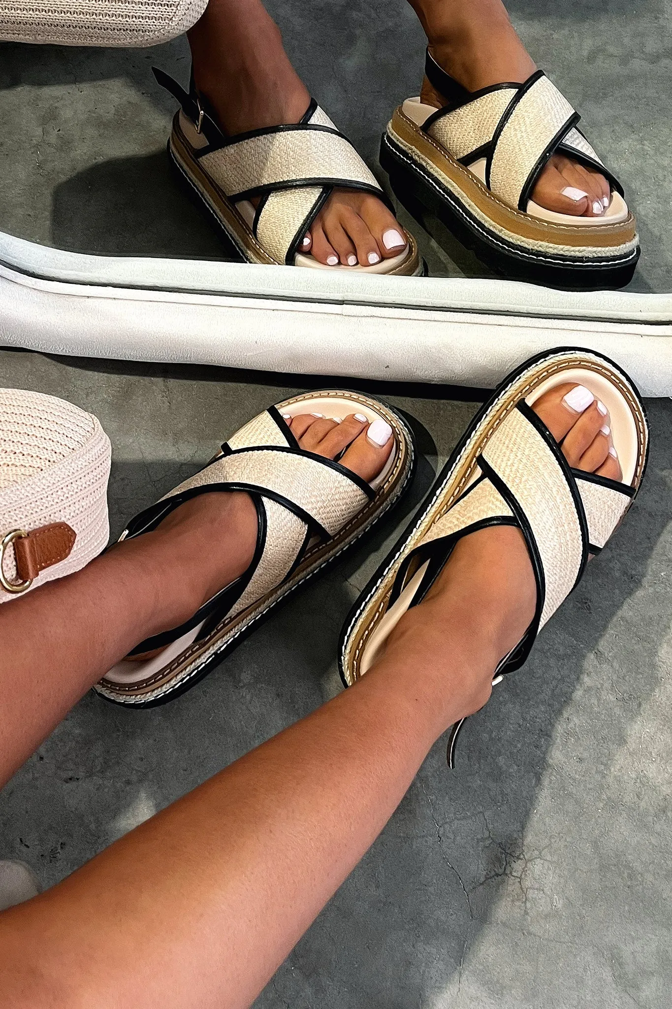 Mykonos Platform Sandals - Nude