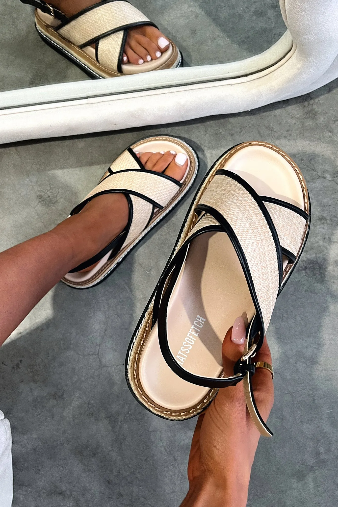 Mykonos Platform Sandals - Nude