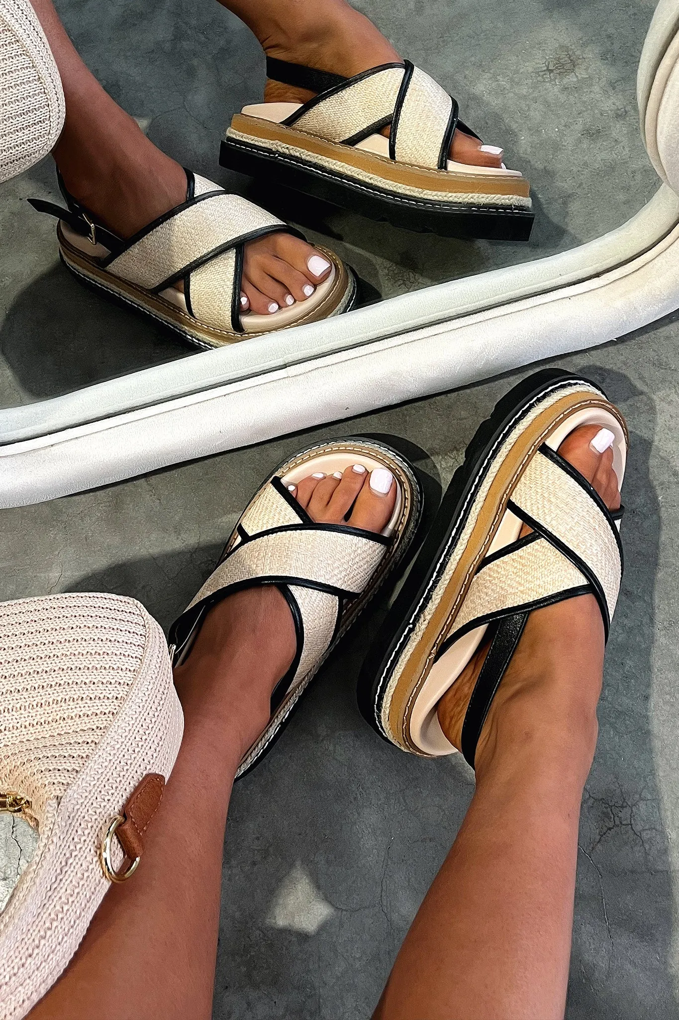 Mykonos Platform Sandals - Nude