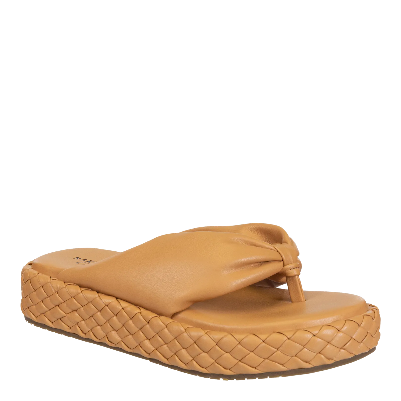 NAKED FEET - COSTA in CAMEL Platform Sandals