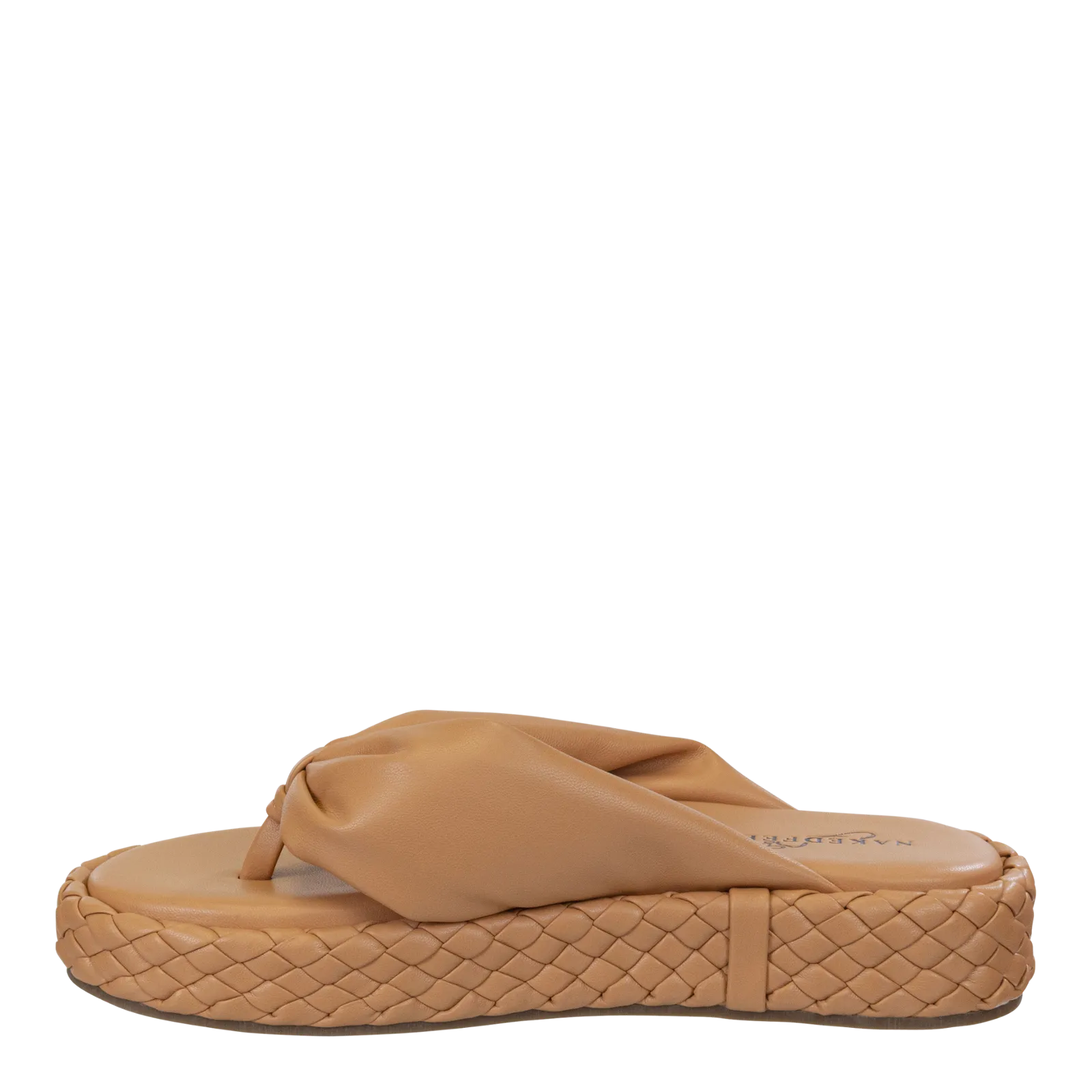 NAKED FEET - COSTA in CAMEL Platform Sandals