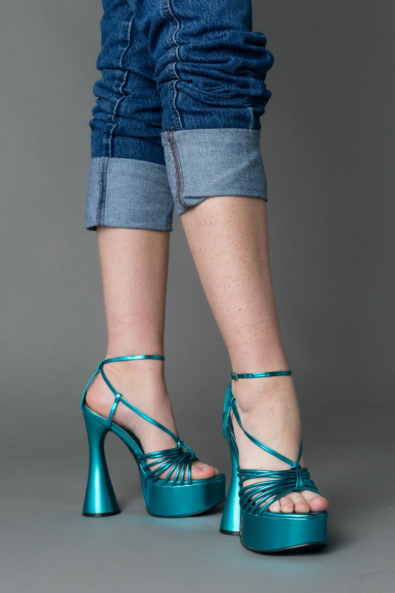 Nina Strappy Round Platform Heel