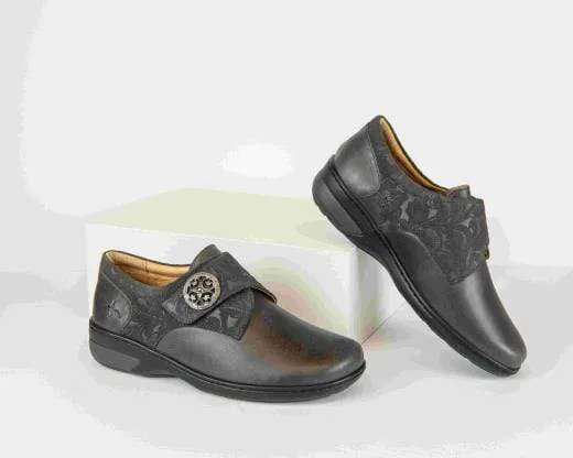 Portofino Women's Velcro Dress Shoes- Asfalto