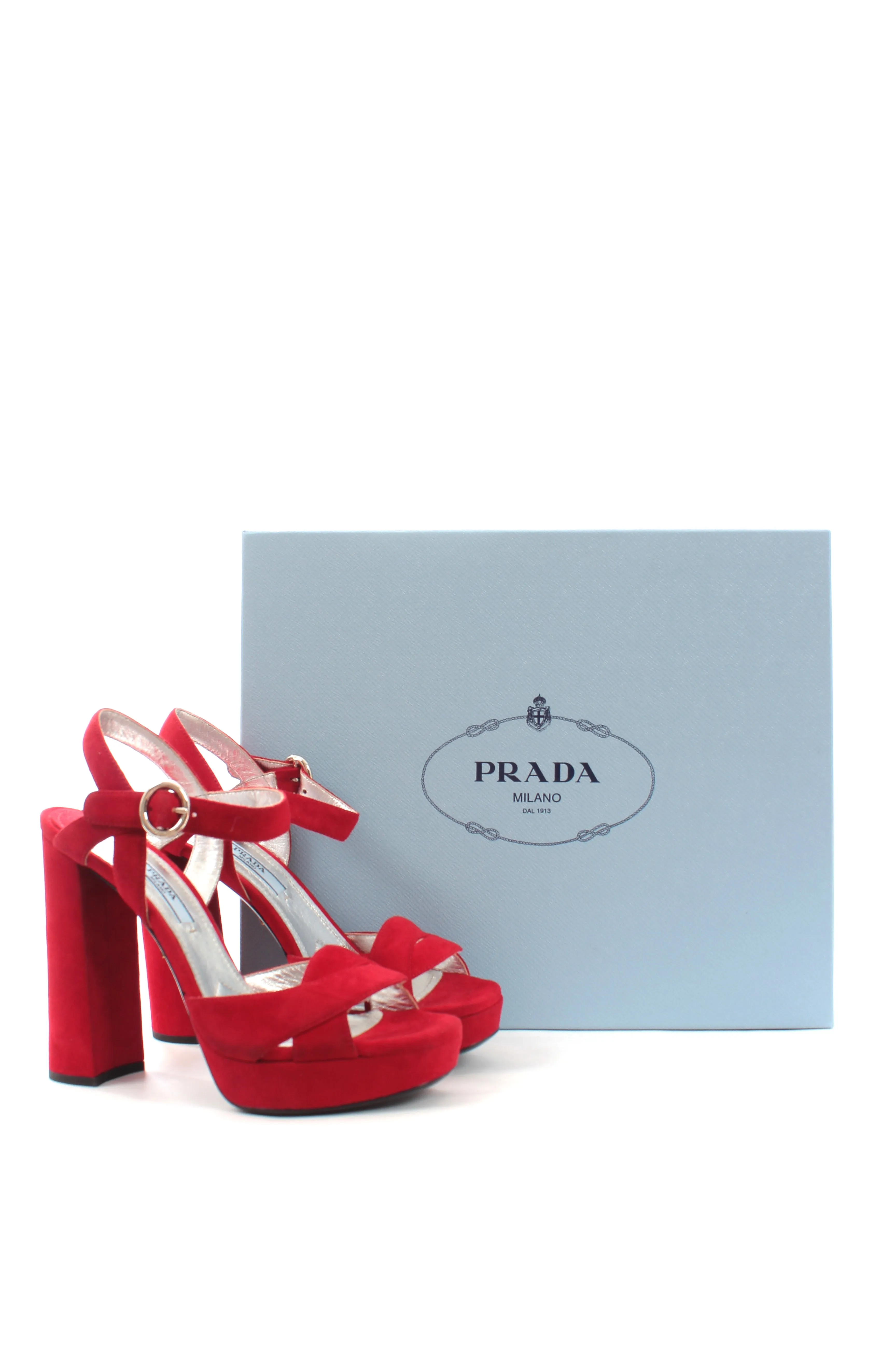 Prada Suede Platform Sandals