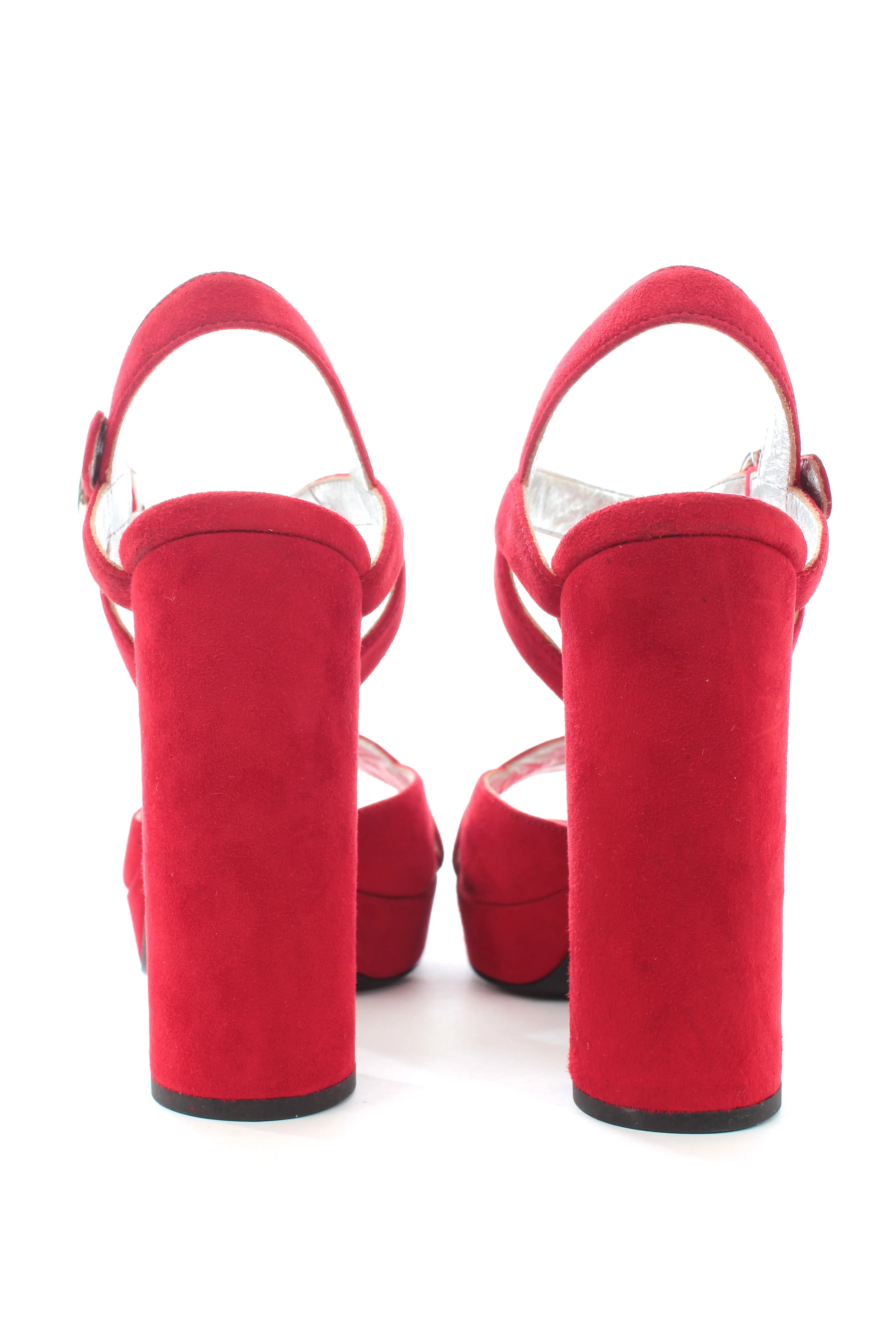 Prada Suede Platform Sandals