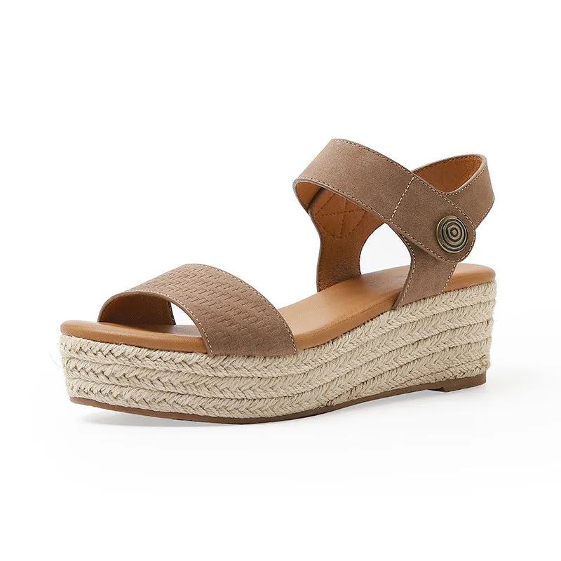 SIKETU | Platform Straw Ankle Strap Sandals