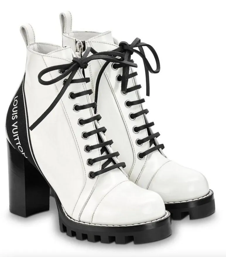 'Star Trail' Logo Ankle Boots - White or Black
