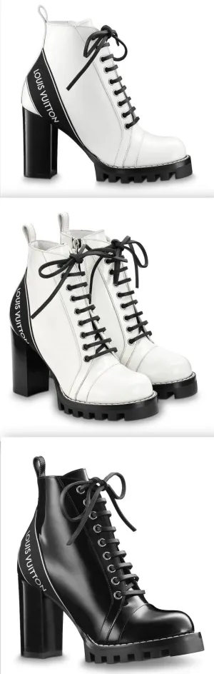 'Star Trail' Logo Ankle Boots - White or Black