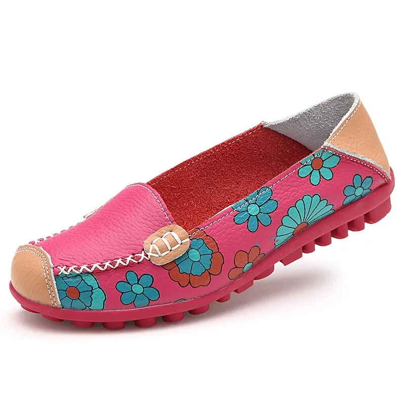 STQ 2019 Spring women flats genuine leather shoes slip on ballet flats ballerines flats woman shoes moccasins loafers shoes 170