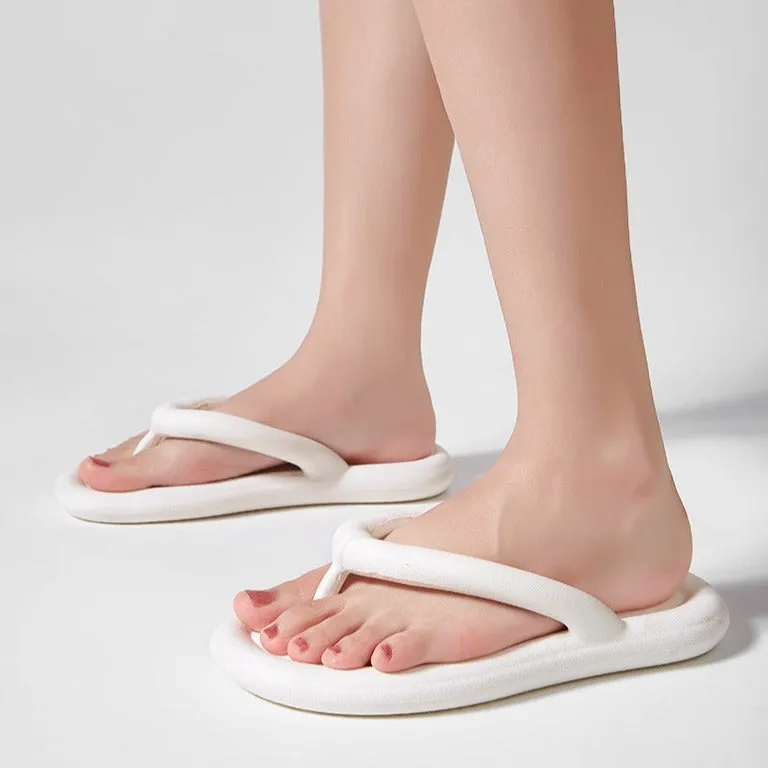 Women's cushioned platform flip flops cloud soft flip flops for beach candy color