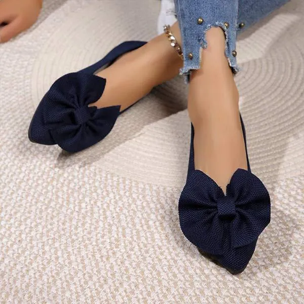 Women's Pointed Toe Flats with Bow 34142516C