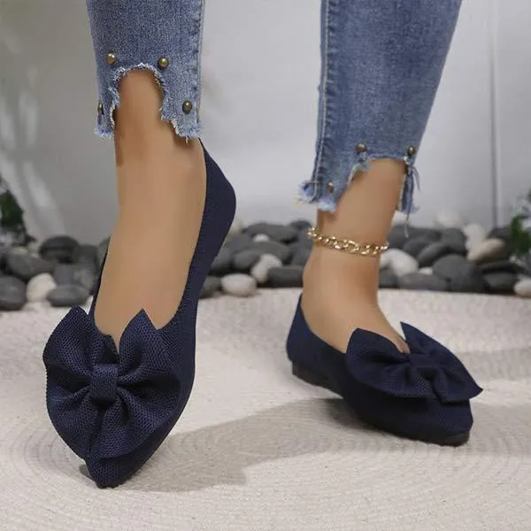 Women's Pointed Toe Flats with Bow 34142516C