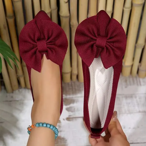 Women's Pointed Toe Flats with Bow 34142516C