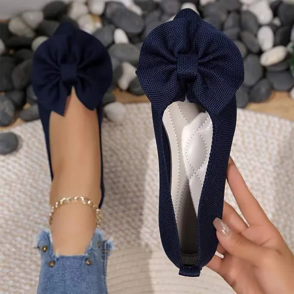 Women's Pointed Toe Flats with Bow 34142516C